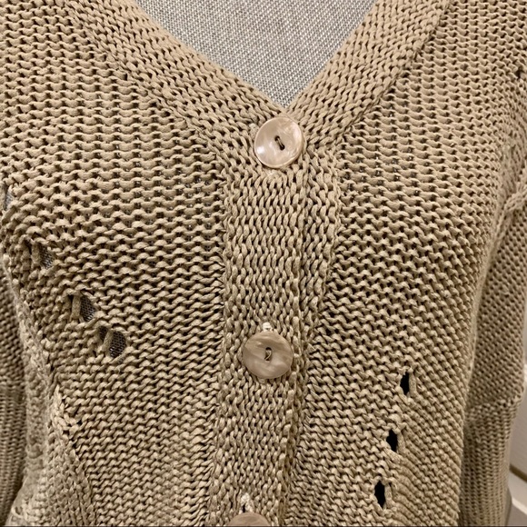 Brandy Melville Distressed Cardigan [wool, sweater, beige, winter, bohemian] - Picture 6 of 7